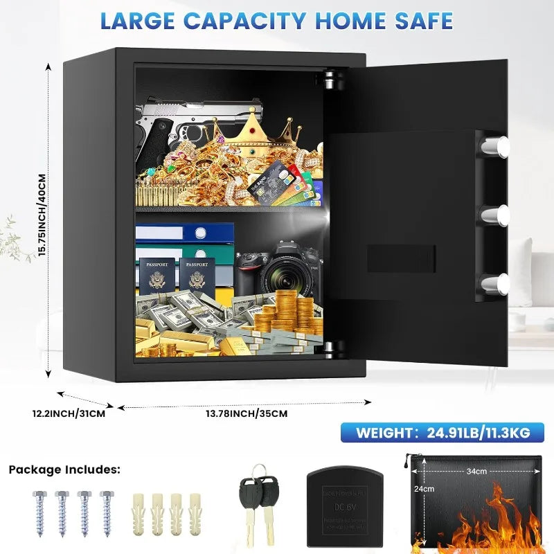 Hign-concerned Safe Box With Fireproof Bag Backlit Keypad
