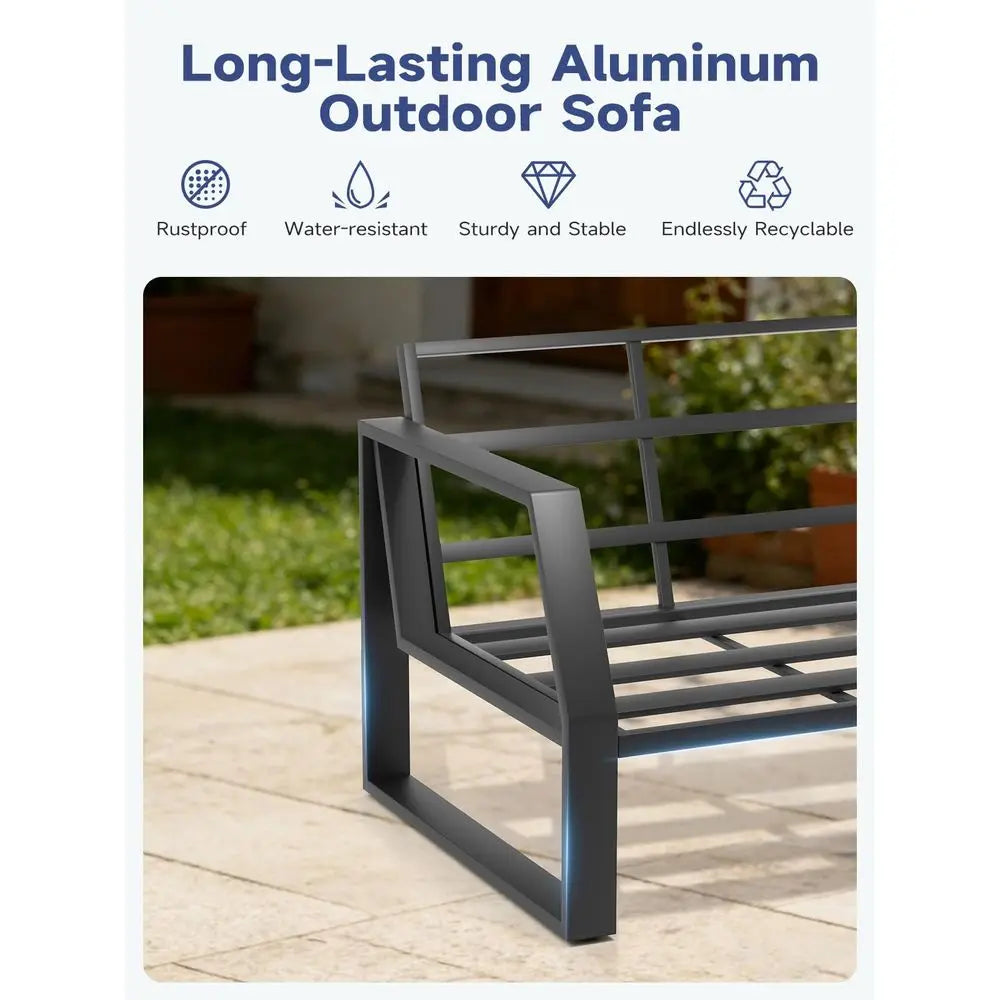 Outdoor Patio Chair Set Of 2 With All Weather Aluminum