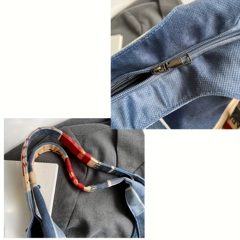 Large Capacity Women's Handbag With Zipper Closure Durable Fabric