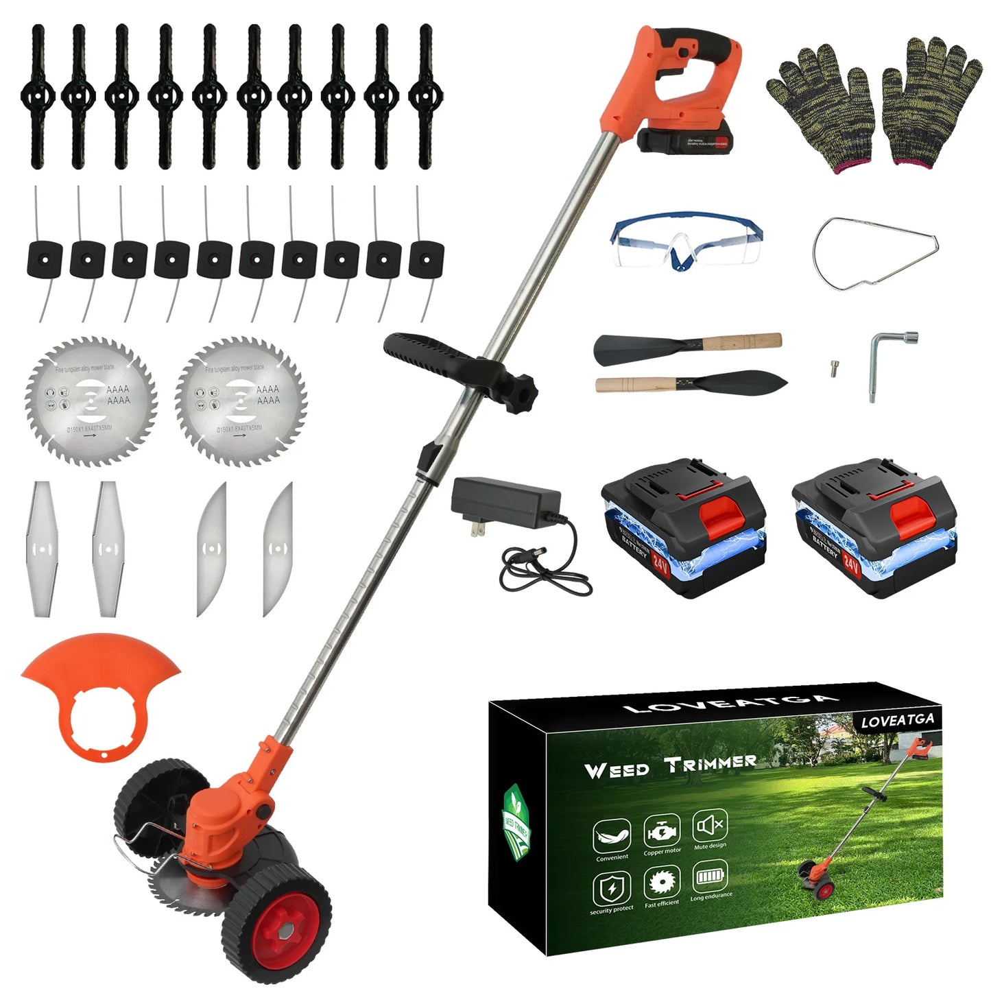 21V Cordless Grass Trimmer 3 In 1 Edger Brush Cutter
