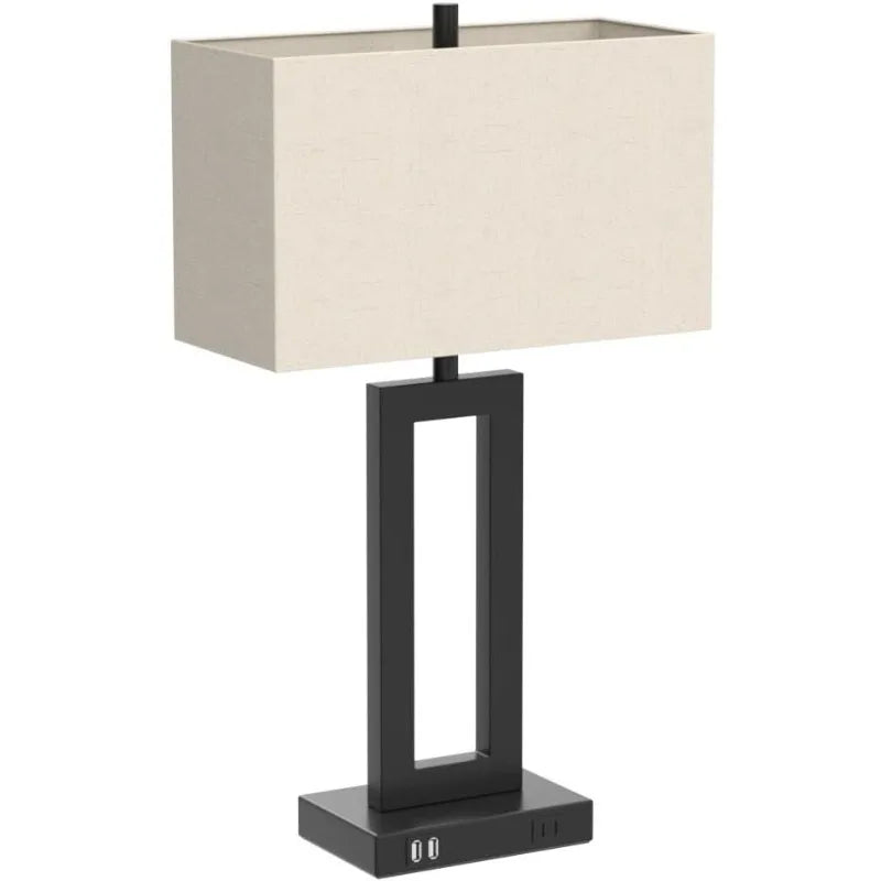 Hign-concerned Set Of 2 Touch Table Lamps With 2 USB Ports