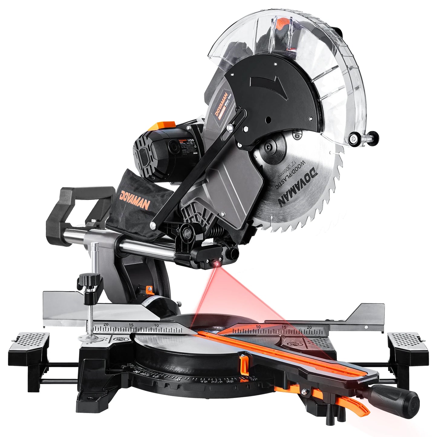 DOVAMAN Dual-Bevel Sliding Miter Saw With Laser Guide 15A Corded