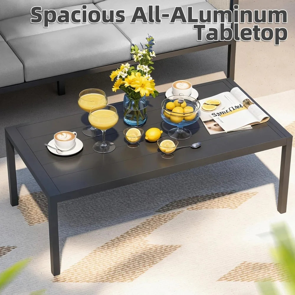 Angduo Aluminum Outdoor Furniture Set High Back Sectional