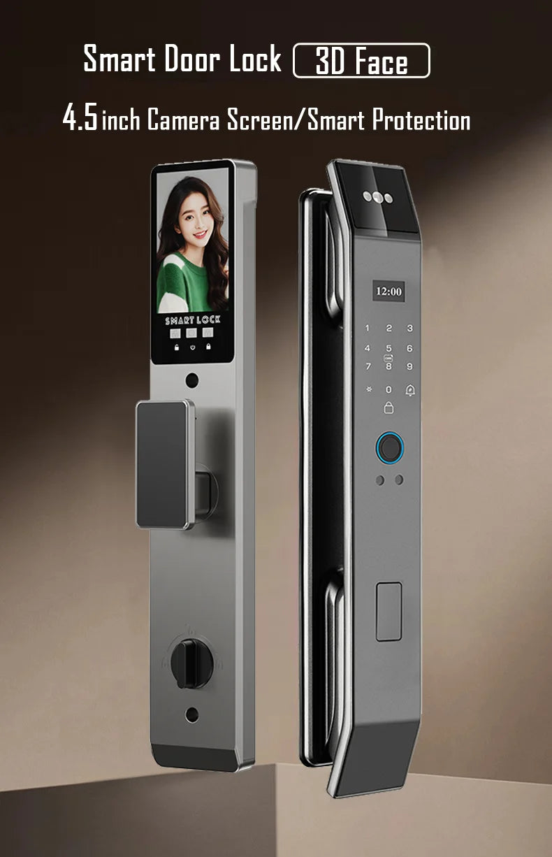 YKESDL Smart Door Lock With 3D Face Recognition And Camera