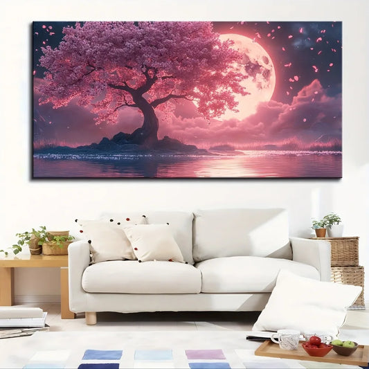 Hign-concerned Mangrove Moon Landscape Painting In Frame