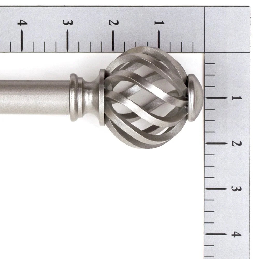 XMSJ Satin Nickel Twist Cage Curtain Rod Set Adjustable