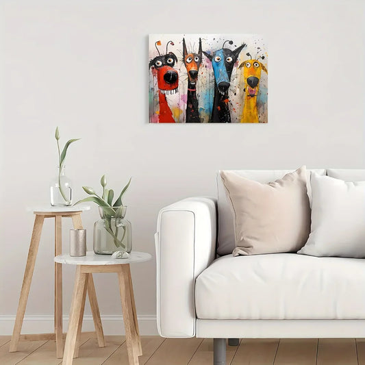 Hign-concerned Abstract Animal Art Pine Frame Decor
