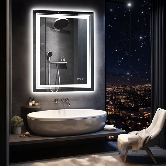 Wisfor Led Backlit Bathroom Mirror Front Light Anti Fog