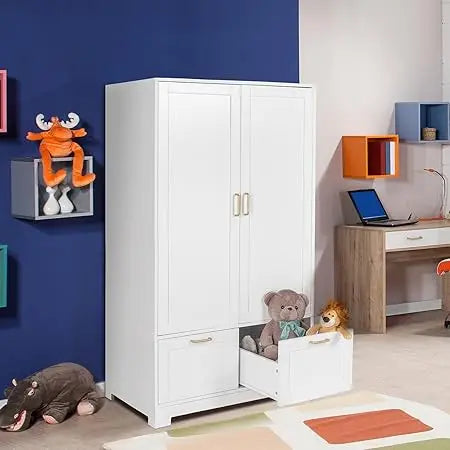 Ticify High Gloss Wardrobe With Mirror Four Doors Drawers