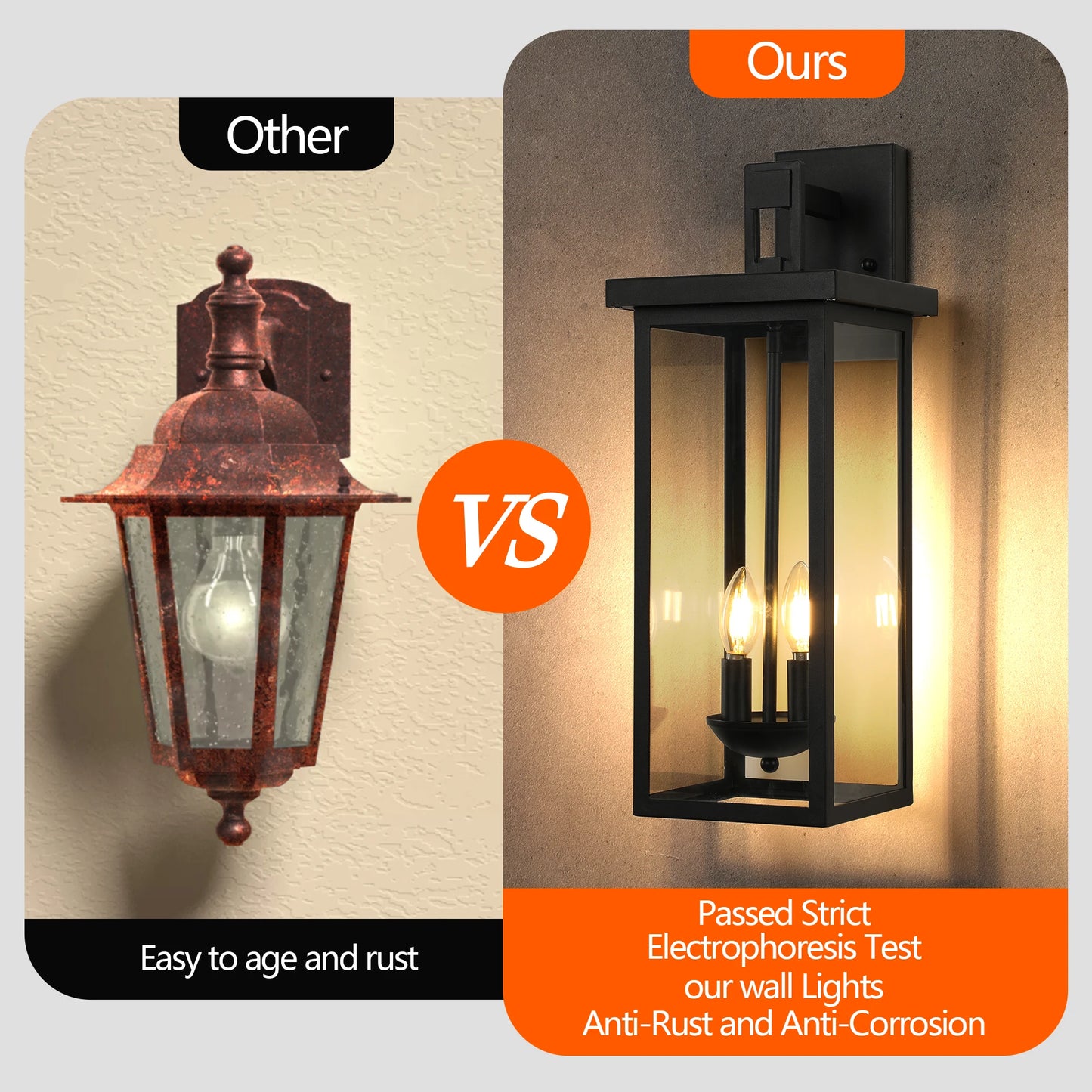 ARLGSITE Outdoor Wall Lantern Dusk to Dawn Sensor Aluminum Weatherproof