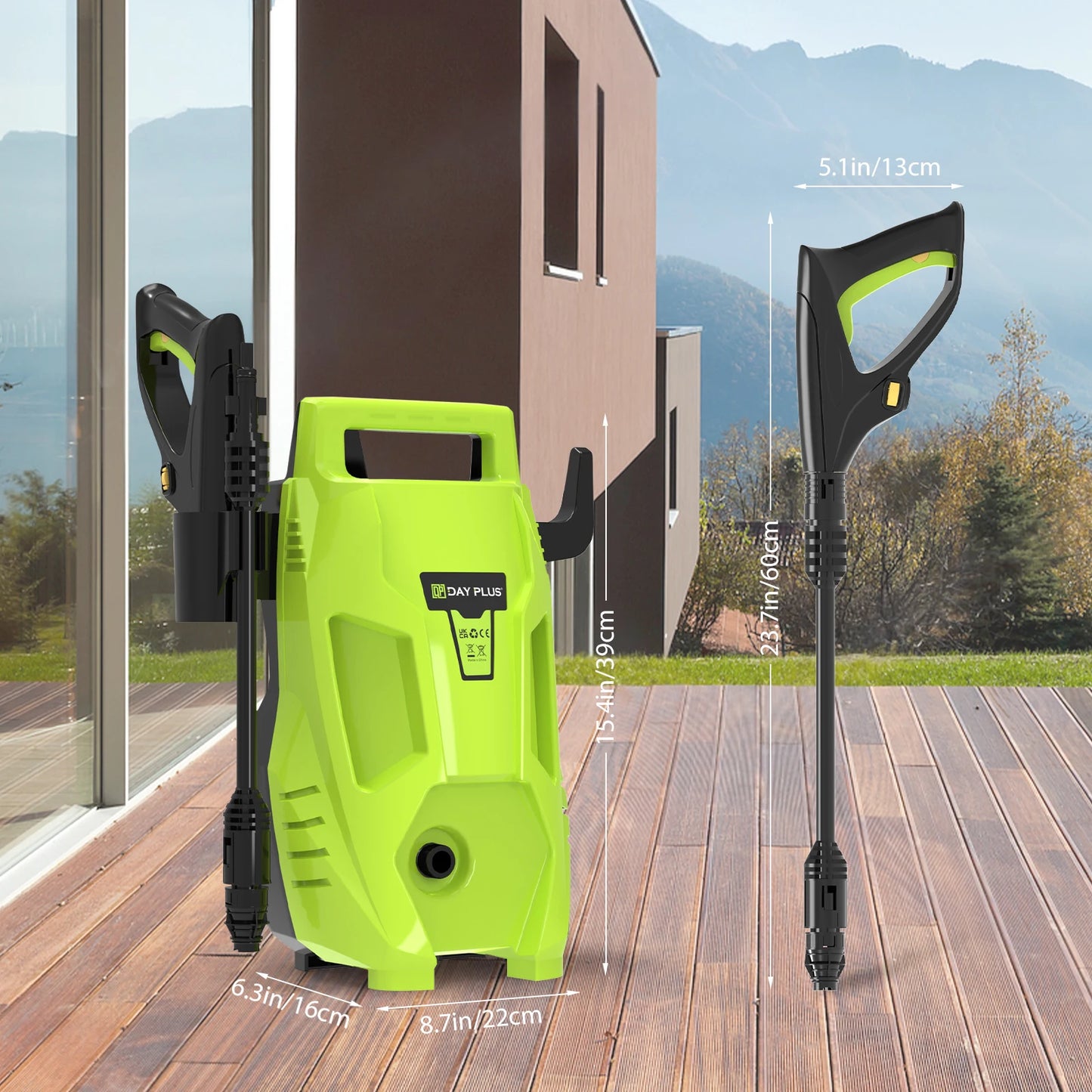 DayPlus High Pressure Washer Portable Electric Jet Washer for Patio