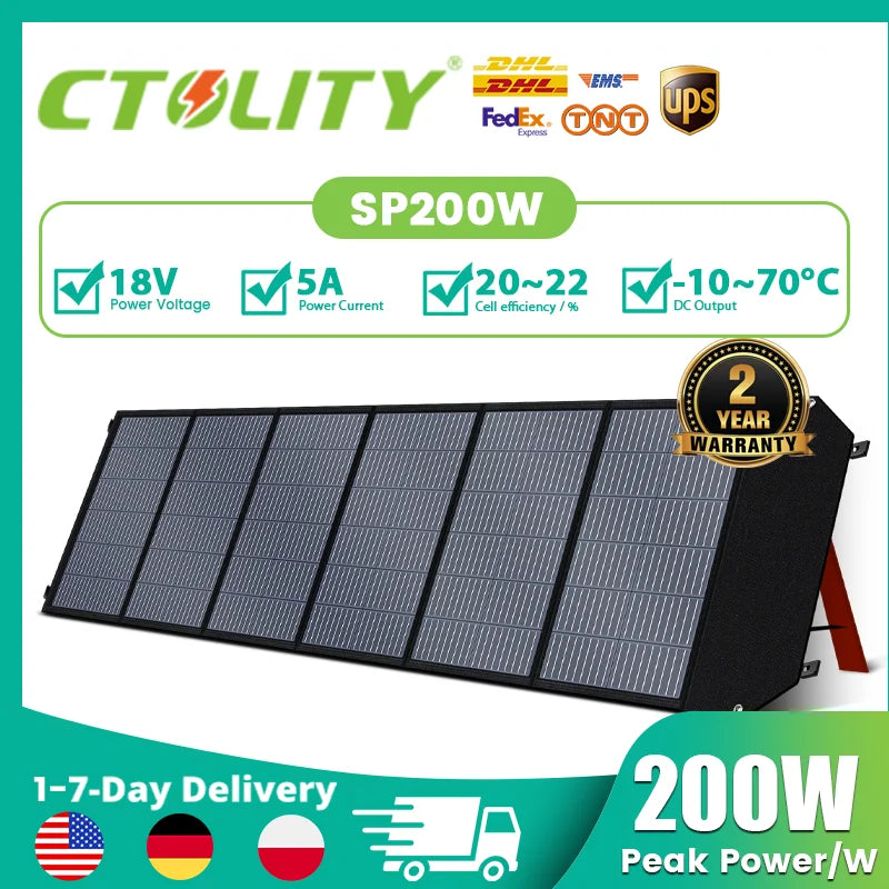 CTOLITY Portable Solar Panel Kit With MPPT 18V Foldable