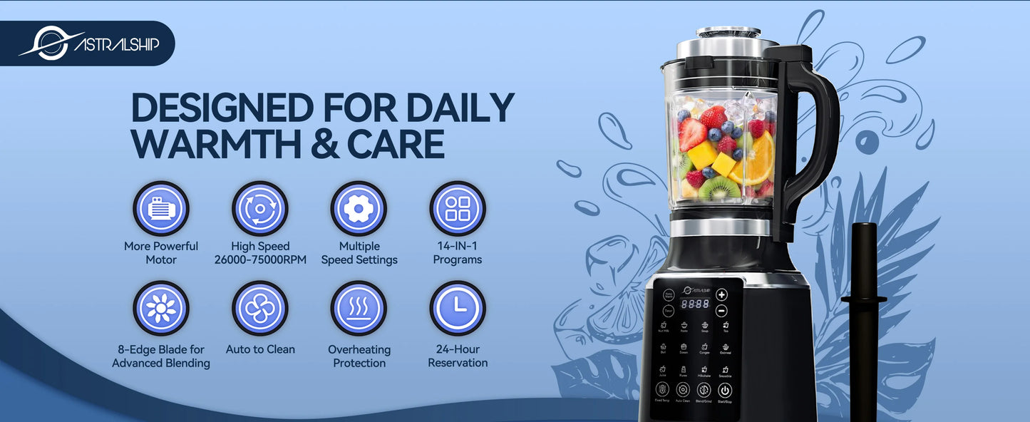 Astralship Ash01-B 1500W High Speed Countertop Blender