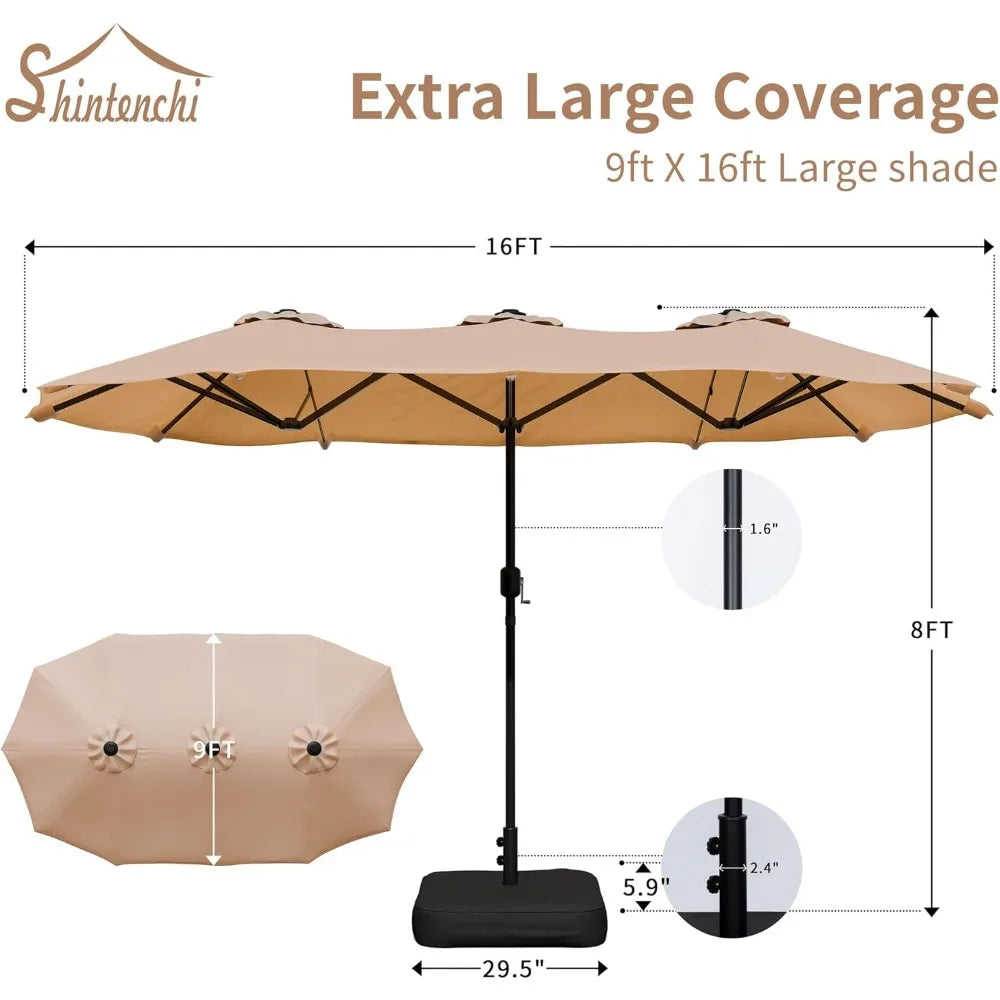 Outdoor Patio Umbrella With Crank Base Market Umbrella For Patio
