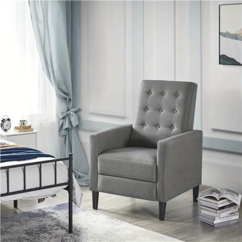 Fabric Recliner Chair with Adjustable Back and Footrest
