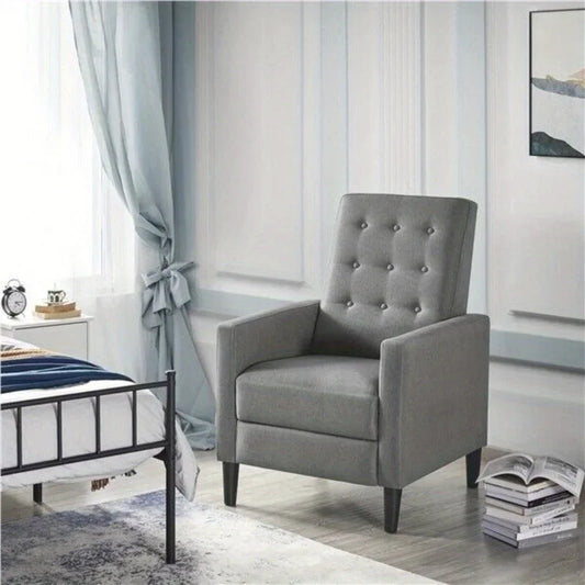 Fabric Recliner Chair with Adjustable Back and Footrest