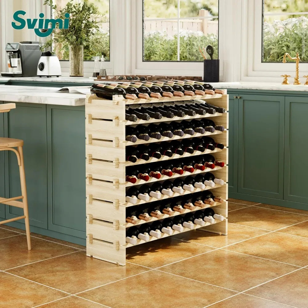 DAFIFY Stackable Wooden Wine Rack Premium Storage Solutions
