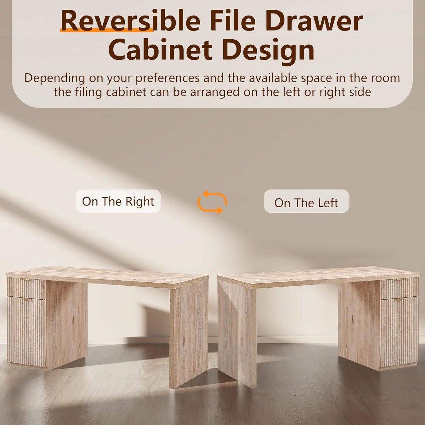 XMSJH Modern Executive Desk With Storage And Drawers