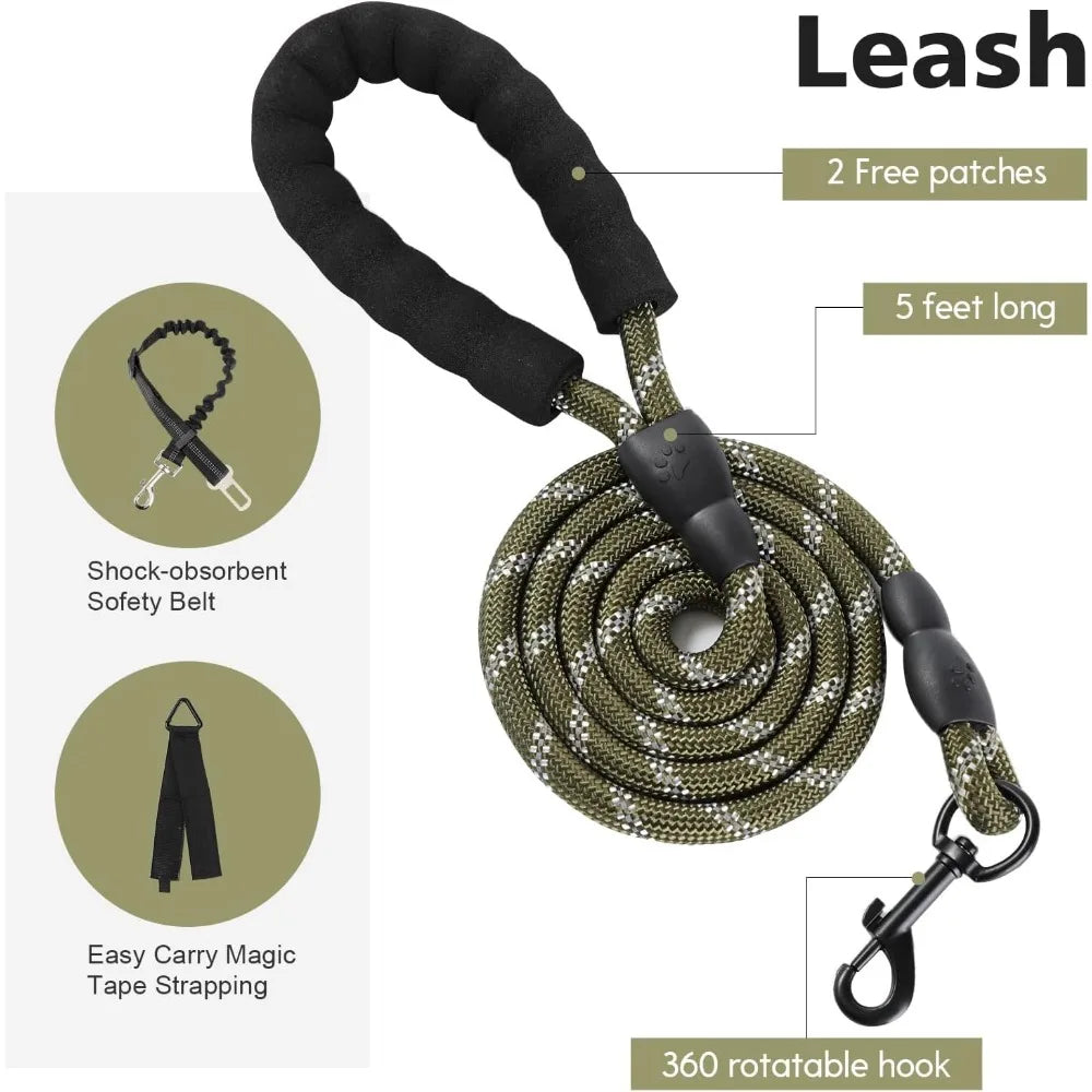 No Pull Tactical Dog Harness Molle Vest Set Leash Harness For Service Dogs Adjustable Outdoor