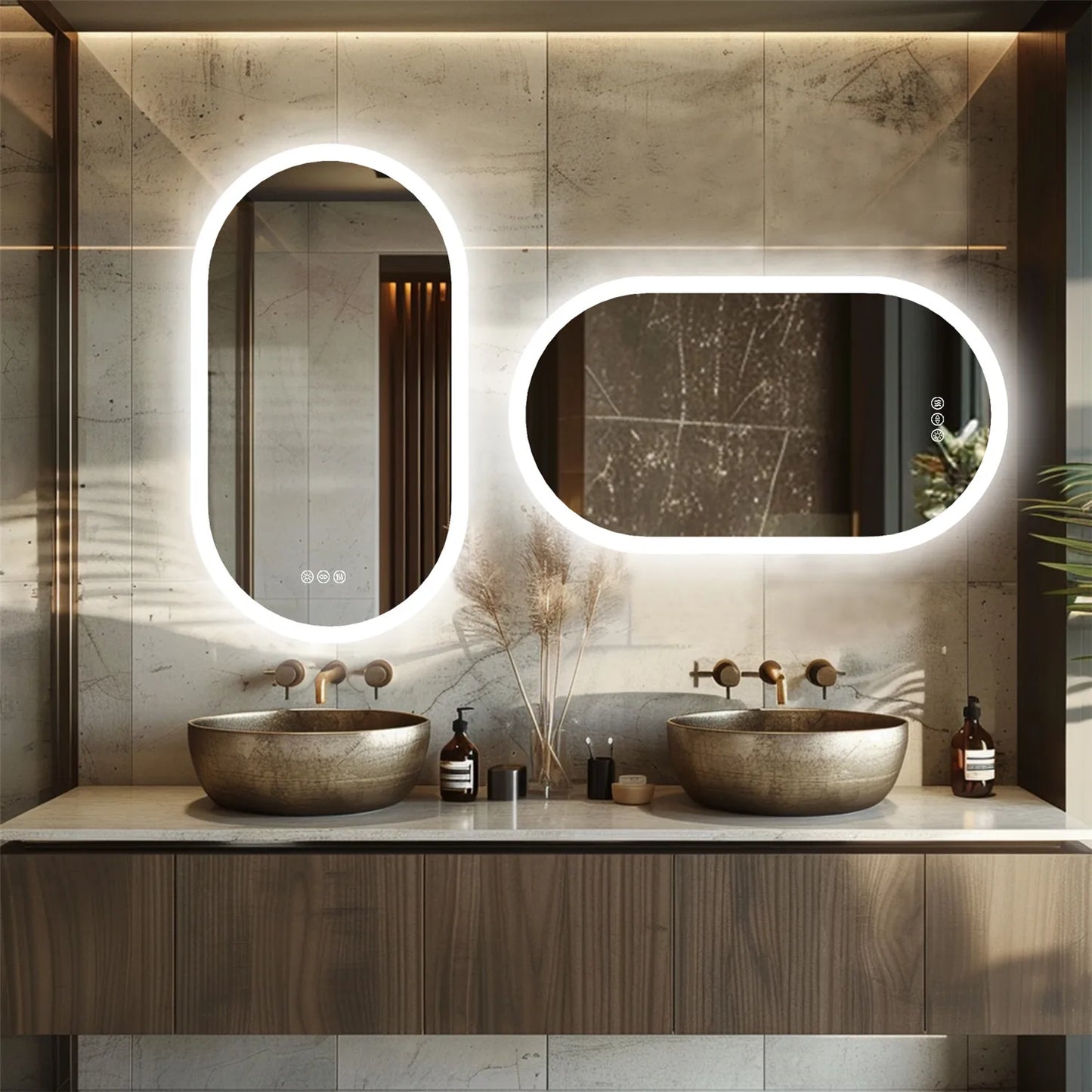 Wisfor Backlit Smart LED Bathroom Mirror Dimmable Anti Fog