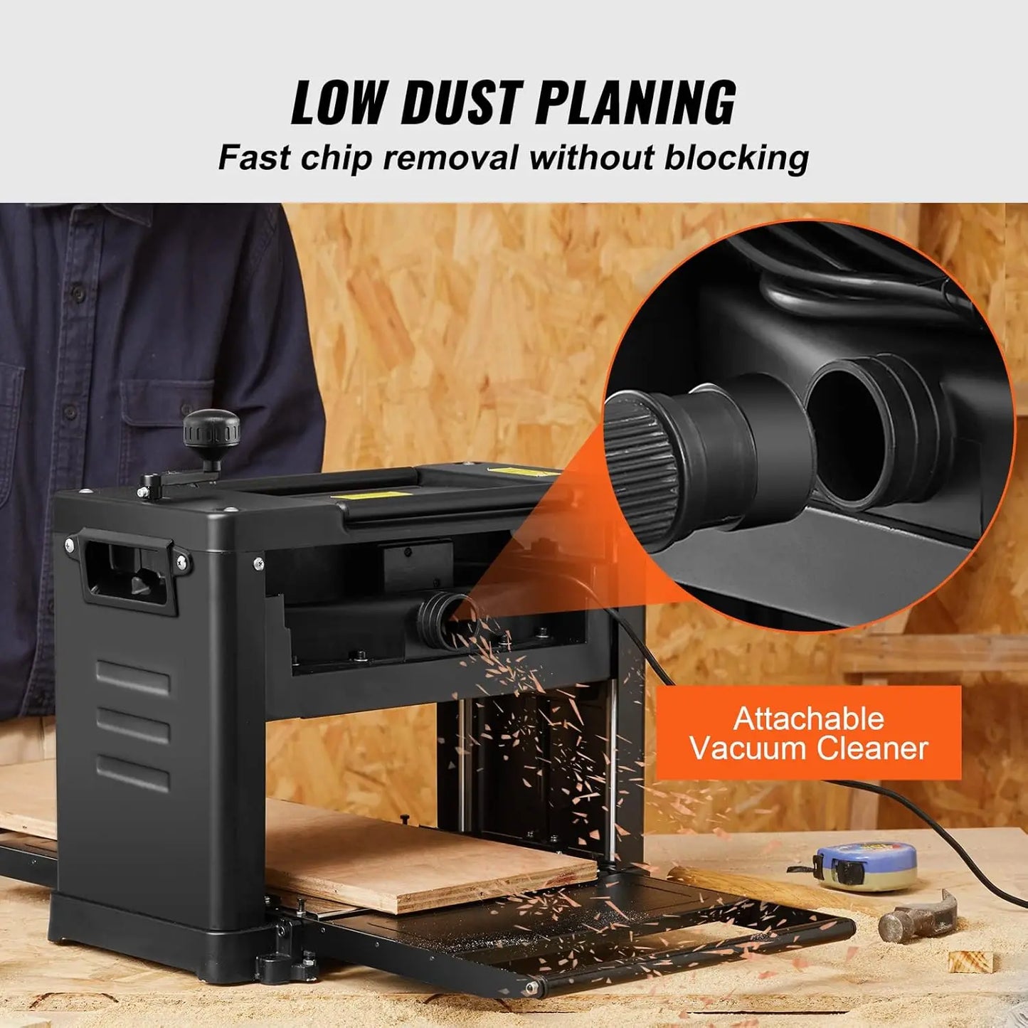 XMSJ Thickness Planer Benchtop With Two Blade Motor