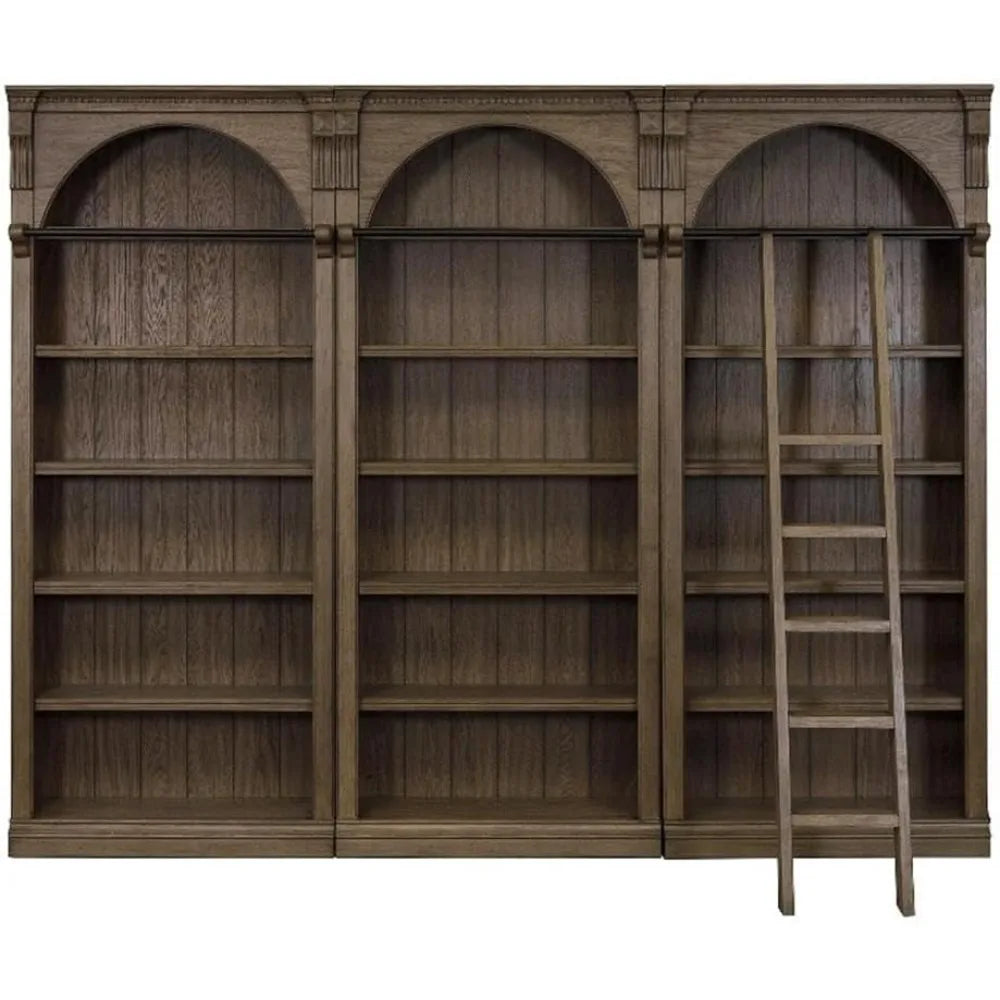 XMSJ Bookcase Wall With Ladder Storage Display Shelf Unit