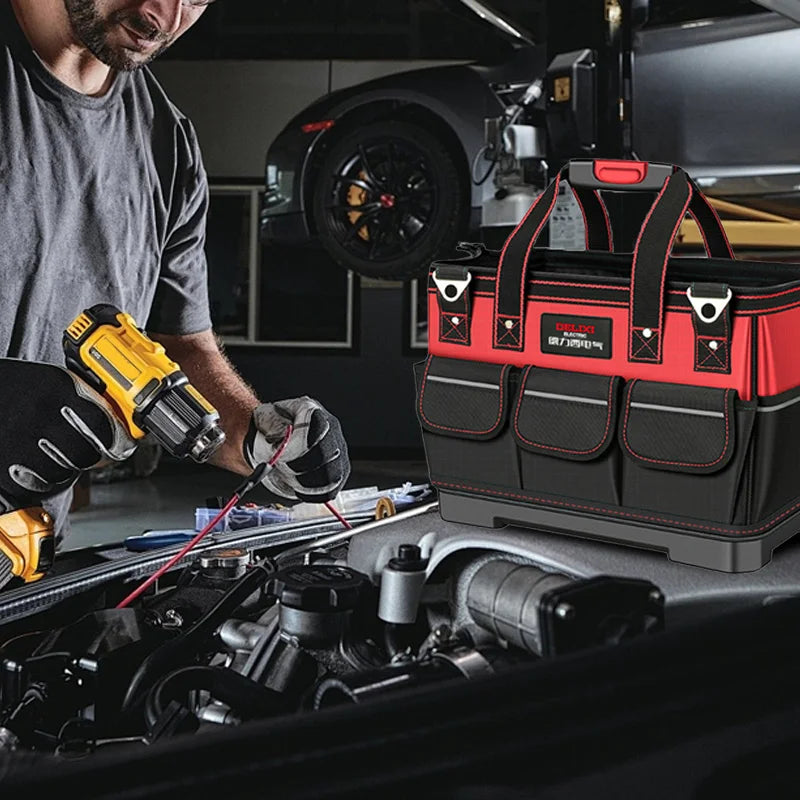 Delixi Electric Tool Bag Wide Mouth Storage Case ABS Base