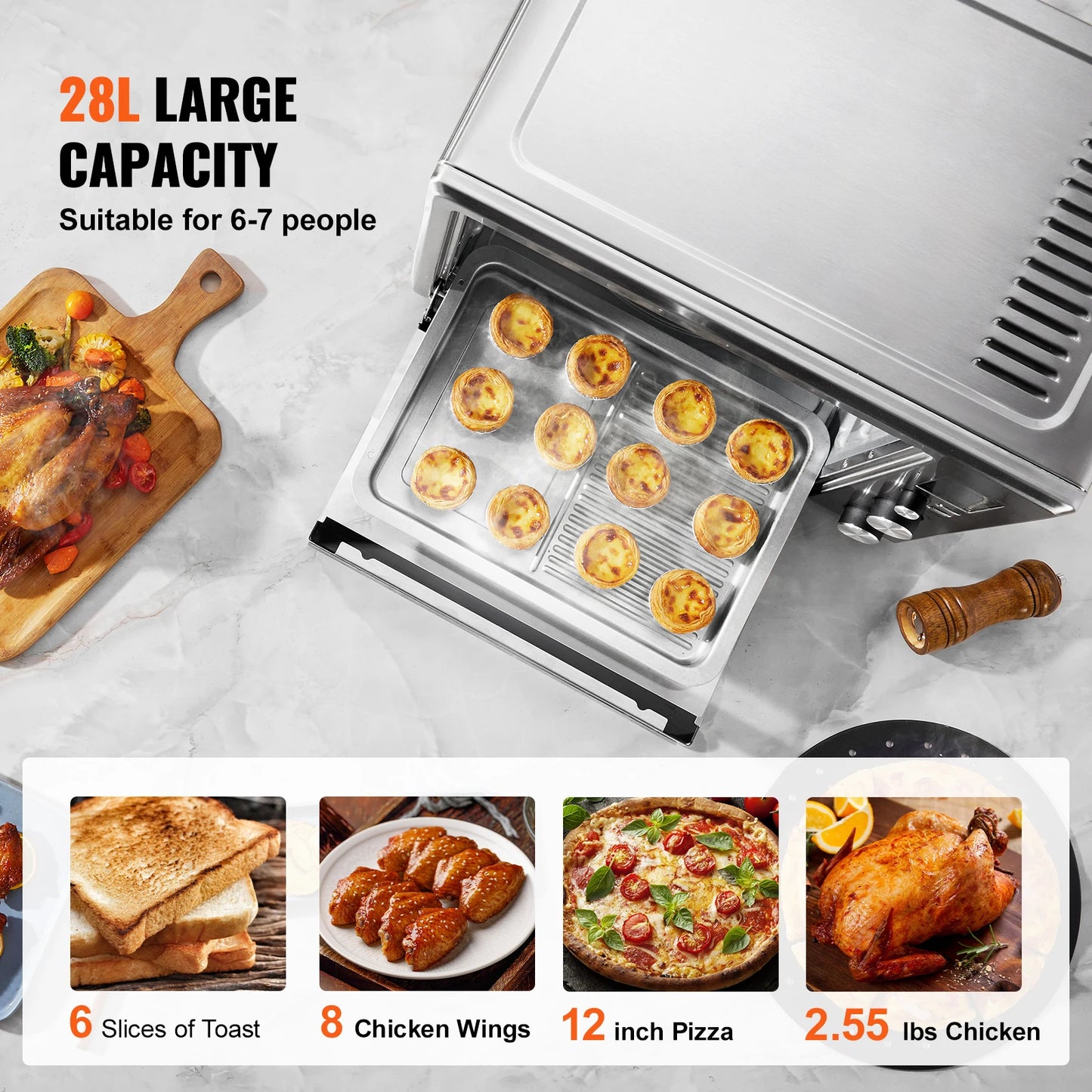 SucceBuy Ten In One Convection Oven 1800W Countertop