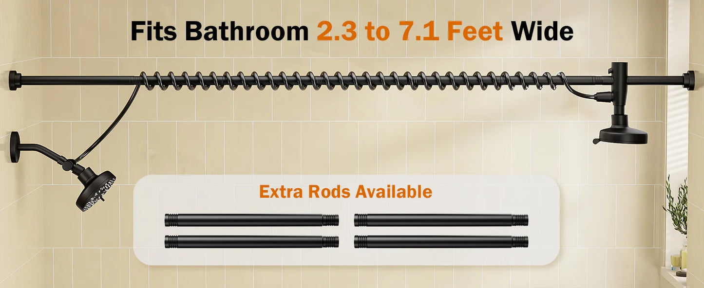 Tandem Dual Shower Head For Couples With Adjustable Slider