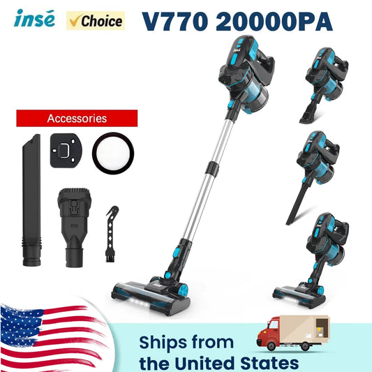 INSE V770 Cordless Vacuum Cleaner 6 In 1 Stick Runtime