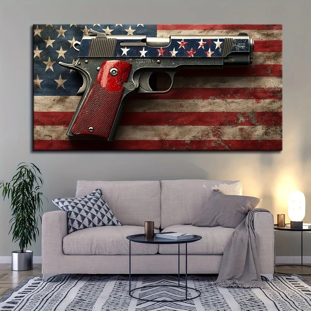 Hign-concerned American Flag Canvas Wall Art Mural Decor