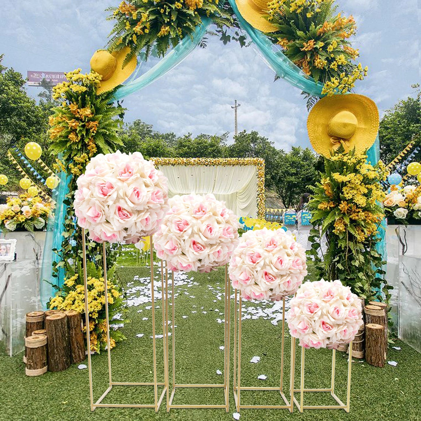 4 Piece Indoor Outdoor Metal Plant Stand Rack Centerpieces