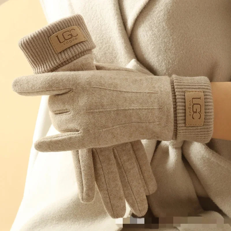 Winter Cashmere Gloves For Women Warm Touch Screen Mittens