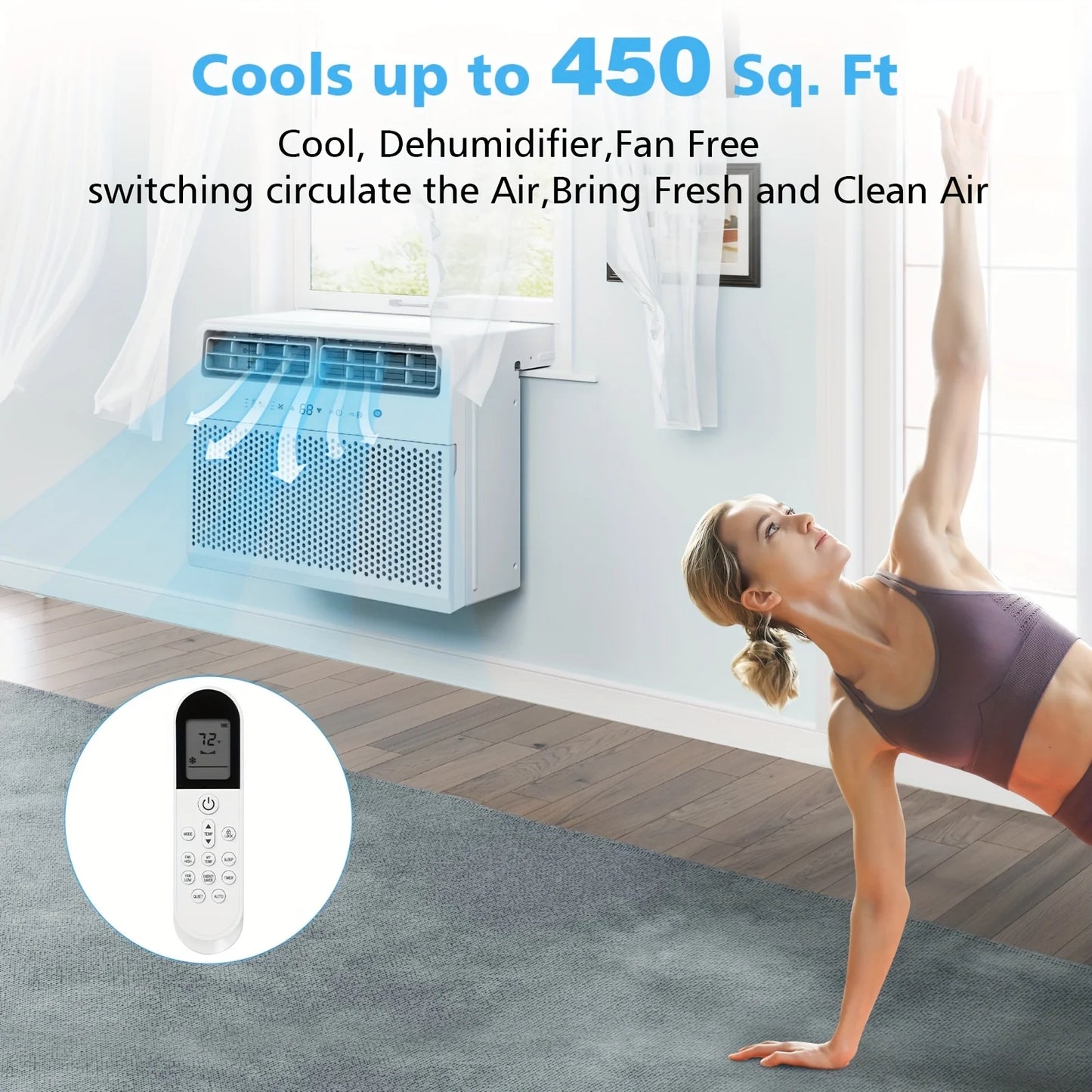 U Shaped Window Air Conditioner With Remote And Energy Saving