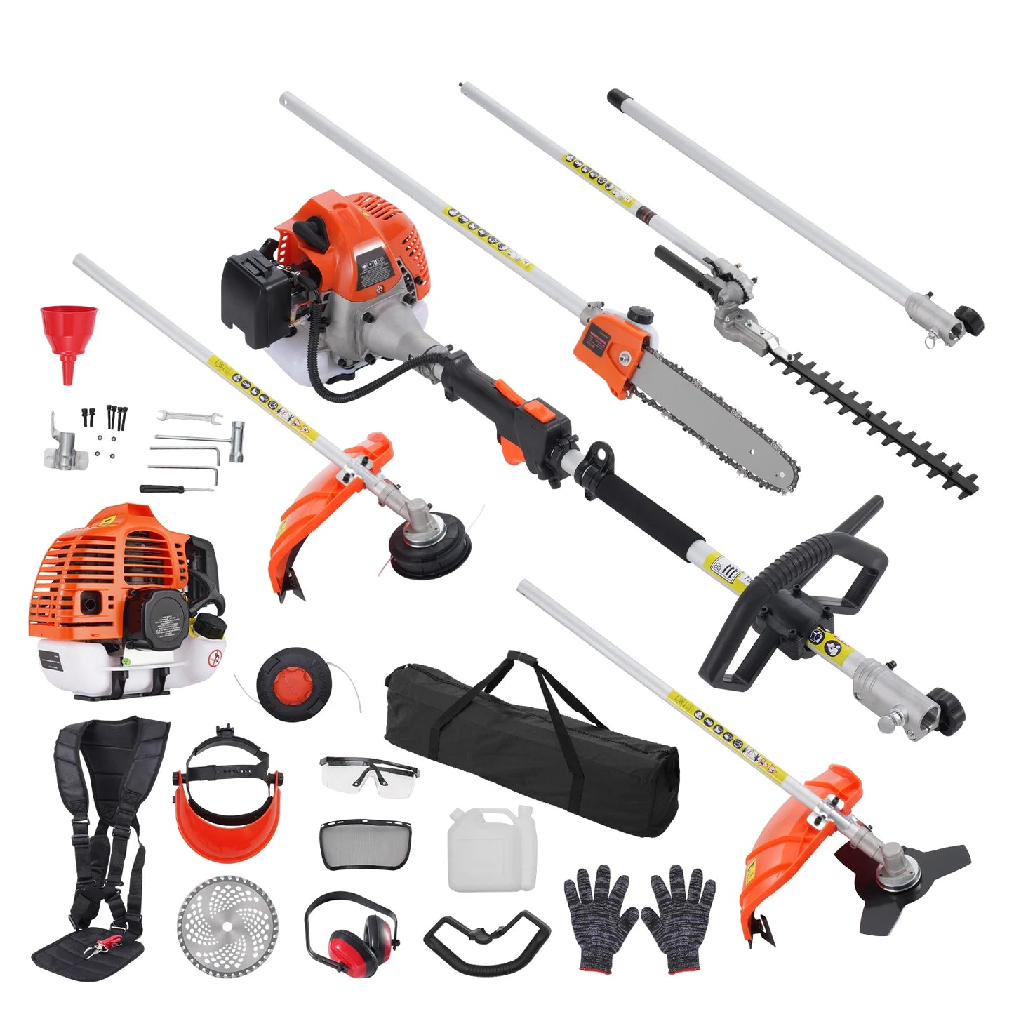 SucceBuy 52cc Six In One Gas Hedge Trimmer Weed Eater Edger