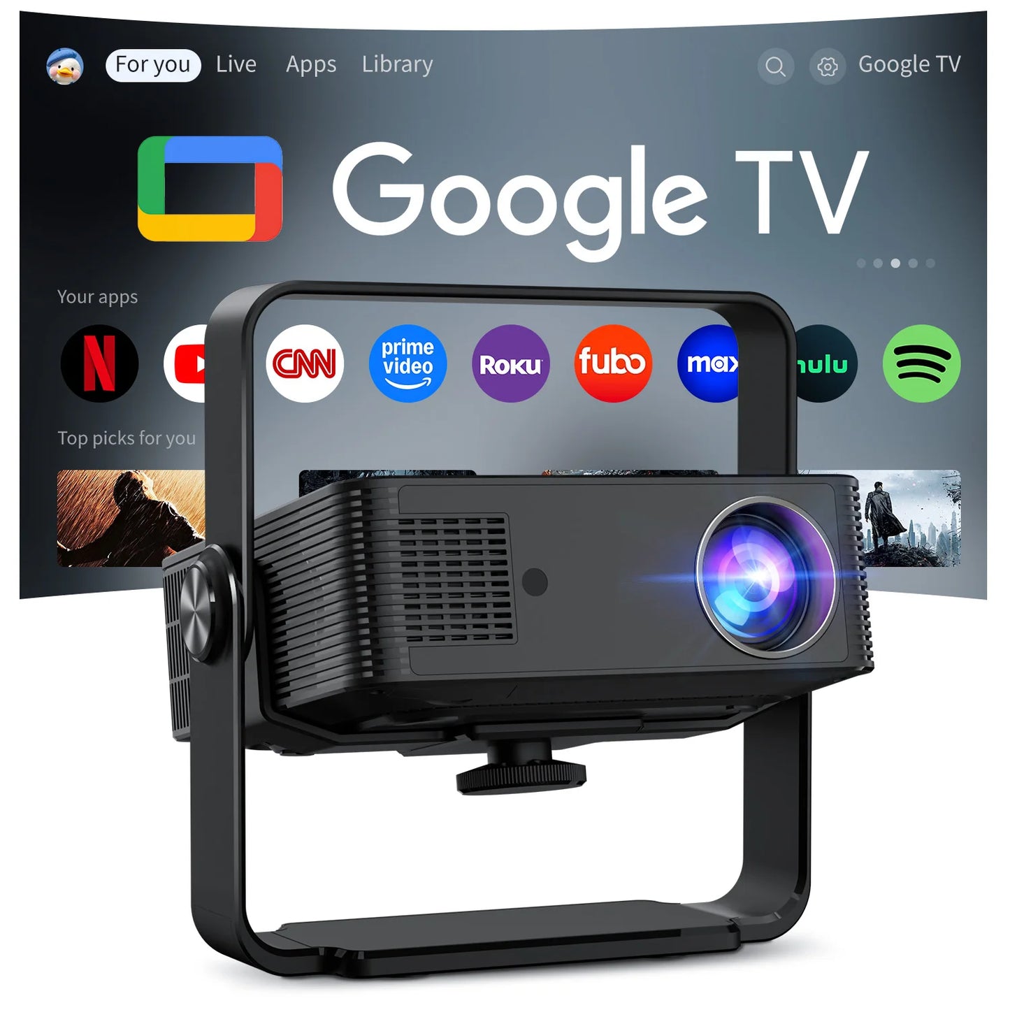 Xnano 4K Portable Projector Android 13 Auto Focus Dual WiFi 6 Smart