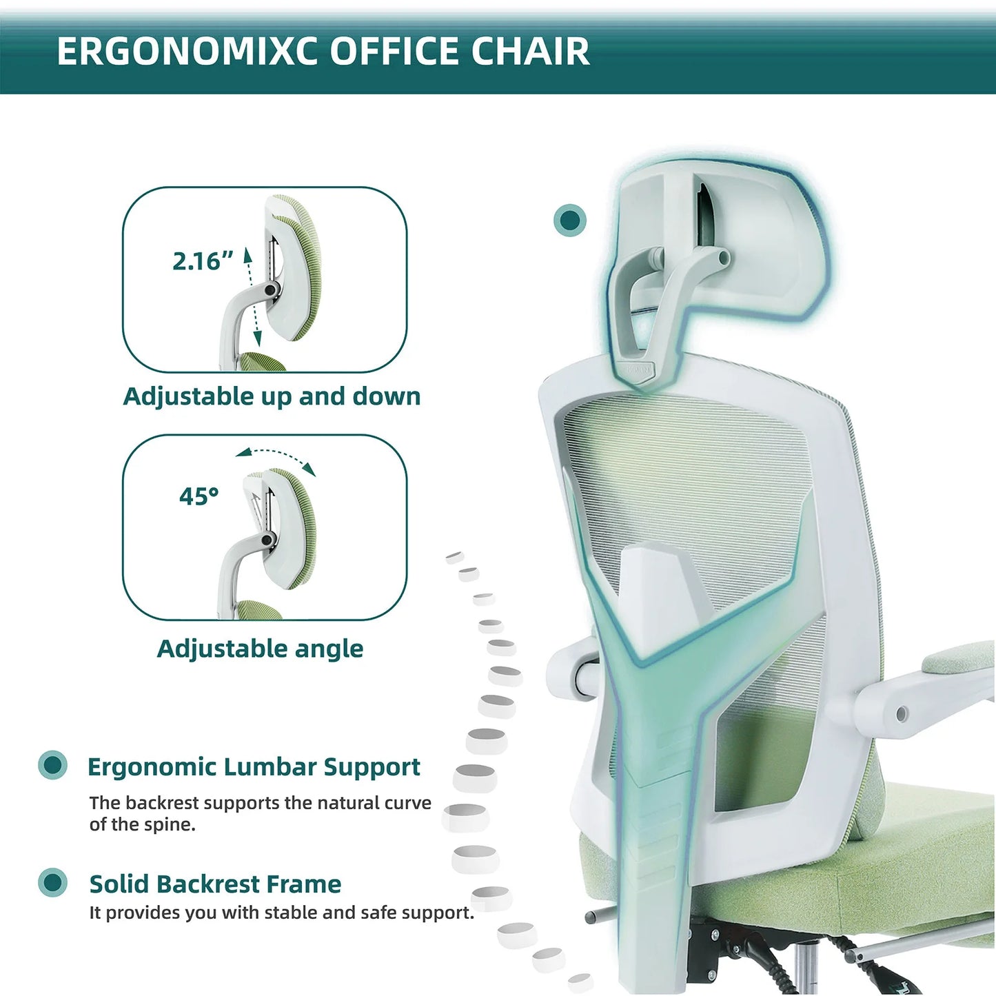 JHK Ergonomic Reclining High Back Mesh Gaming Chair