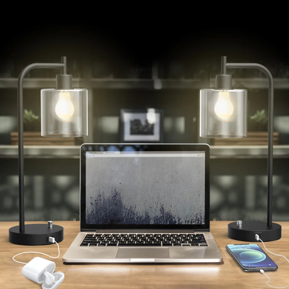 Hign-concerned Chemical Desk Lamp With USB Ports Set of 2