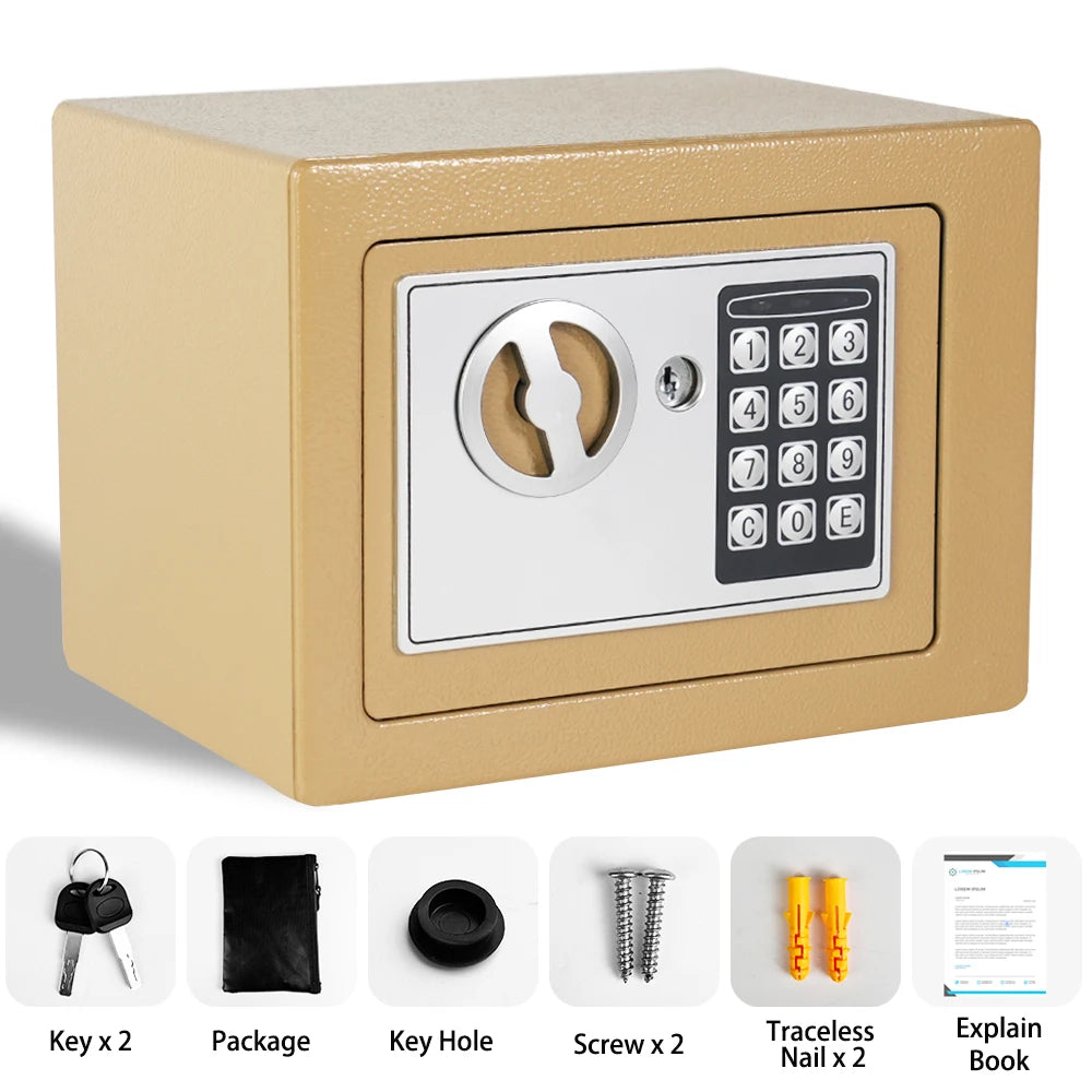 Fireproof Safe With Money Bag Digital Keypad Sensor Light