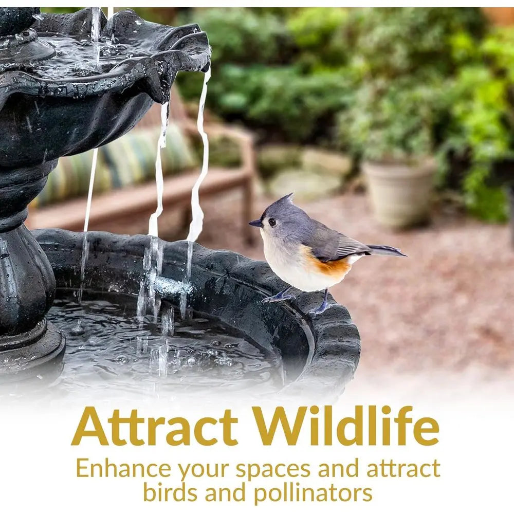 Three Tier Electric Water Fountain With Pine Topper For Garden