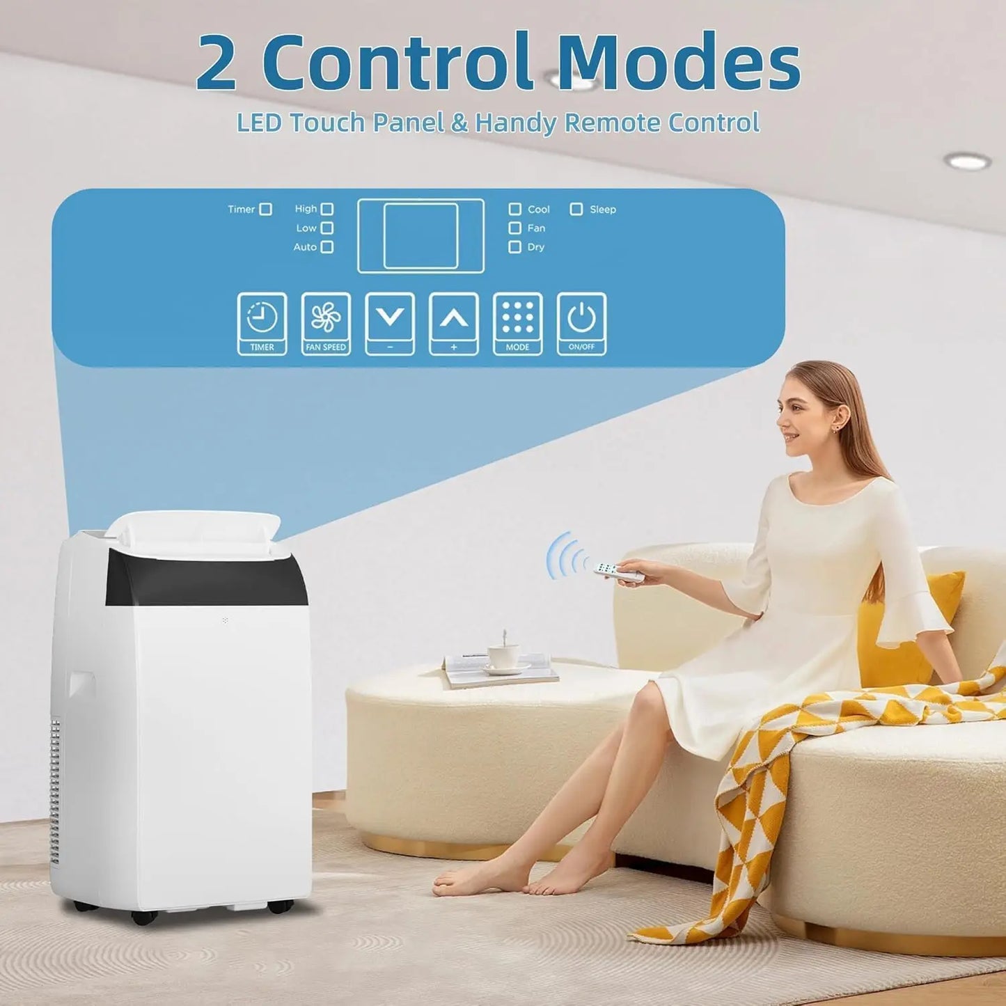 Portable 3-in-1 Air Conditioner With Remote and Window Kit
