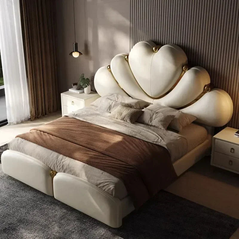 DUTRIEUXCN Nordic Style Bed Frame With Headboard Lux