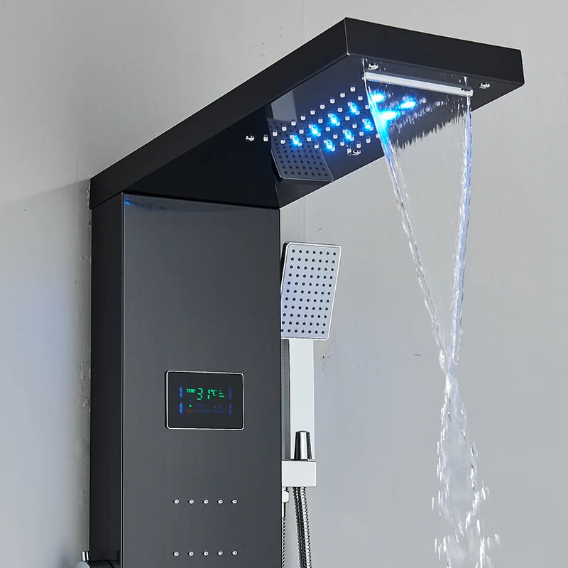 MYQualife LED Rainfall Waterfall Shower Panel System
