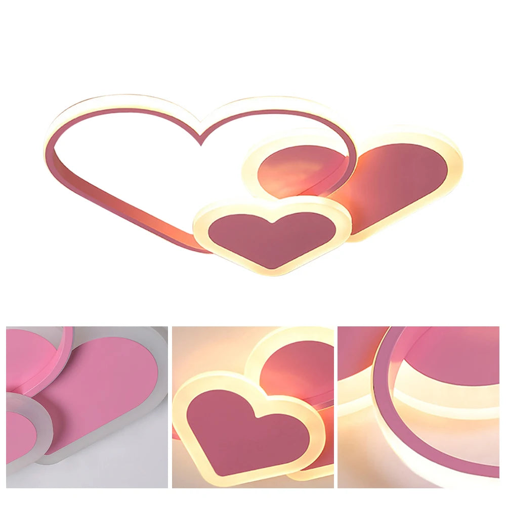 Modern LED Heart Shape Ceiling Light for Kids Room Decor