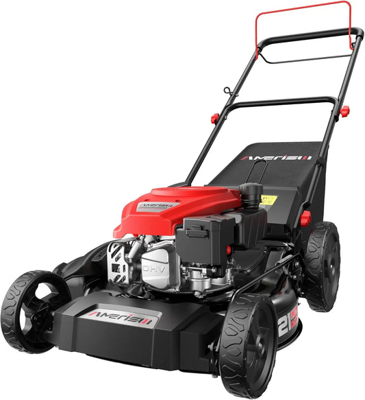 XMSJ Gas-Powered Self-Propelled Lawn Mower 170cc OHV 3-In-1