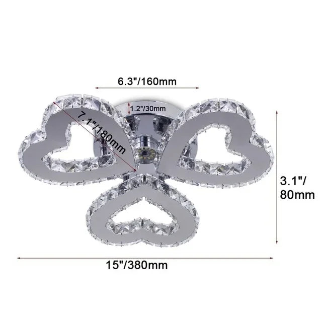 GreeLustr K9 Crystal Chandelier Three Ring Stainless Steel