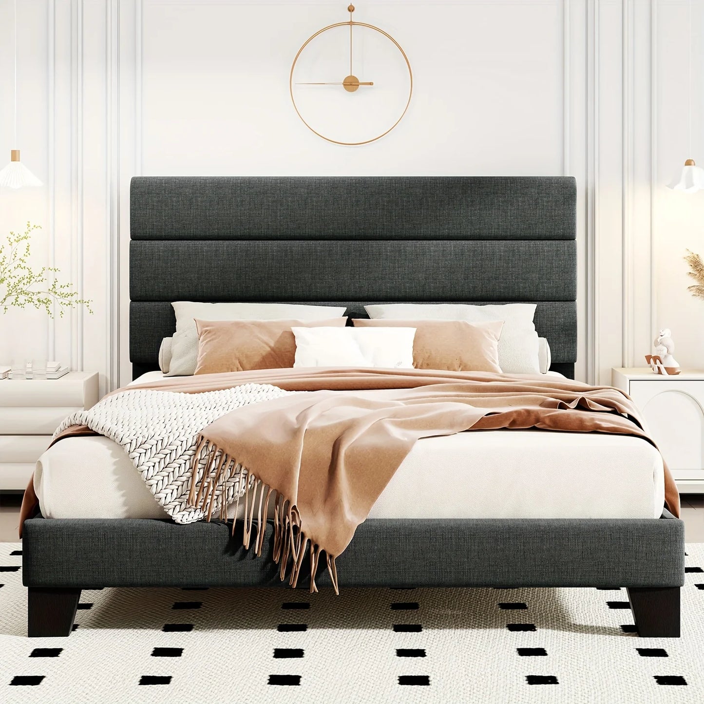 Hign-concerned Modern Fabric Upholstered Frame Headboard