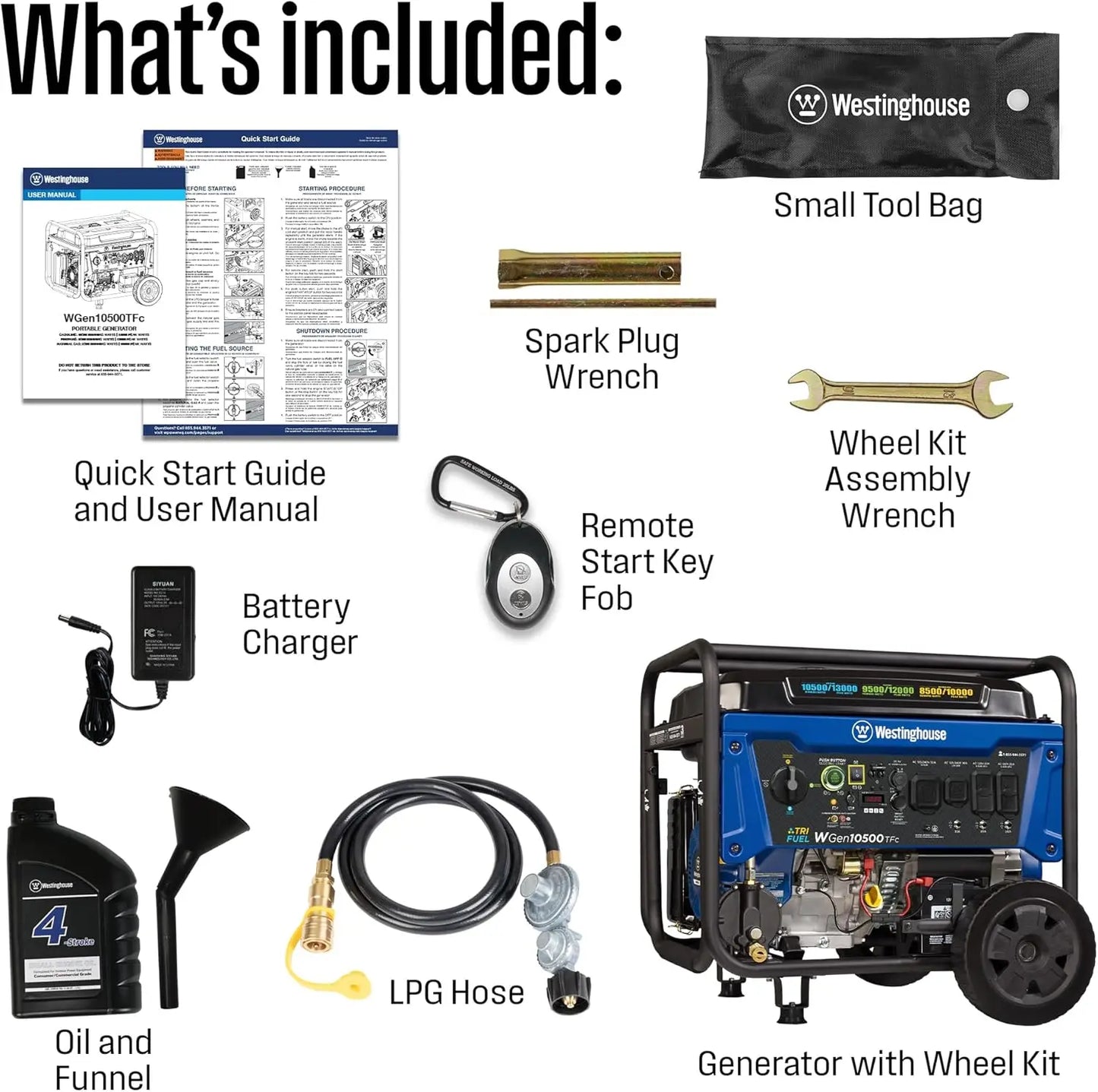Hign-concerned 13500 Peak Watt Tri Fuel Portable Generator