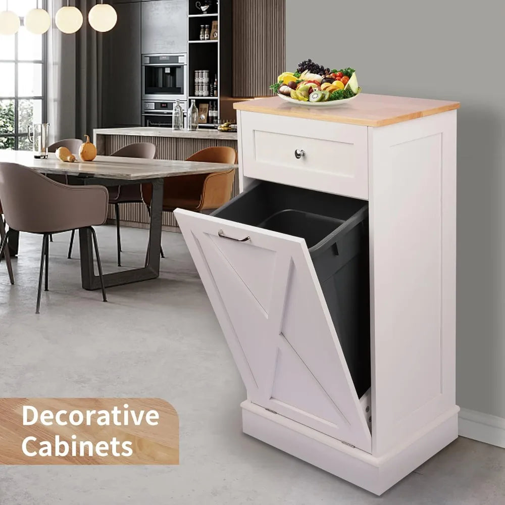 Tilt Out Trash Cabinet Antique Style Barn Door Island