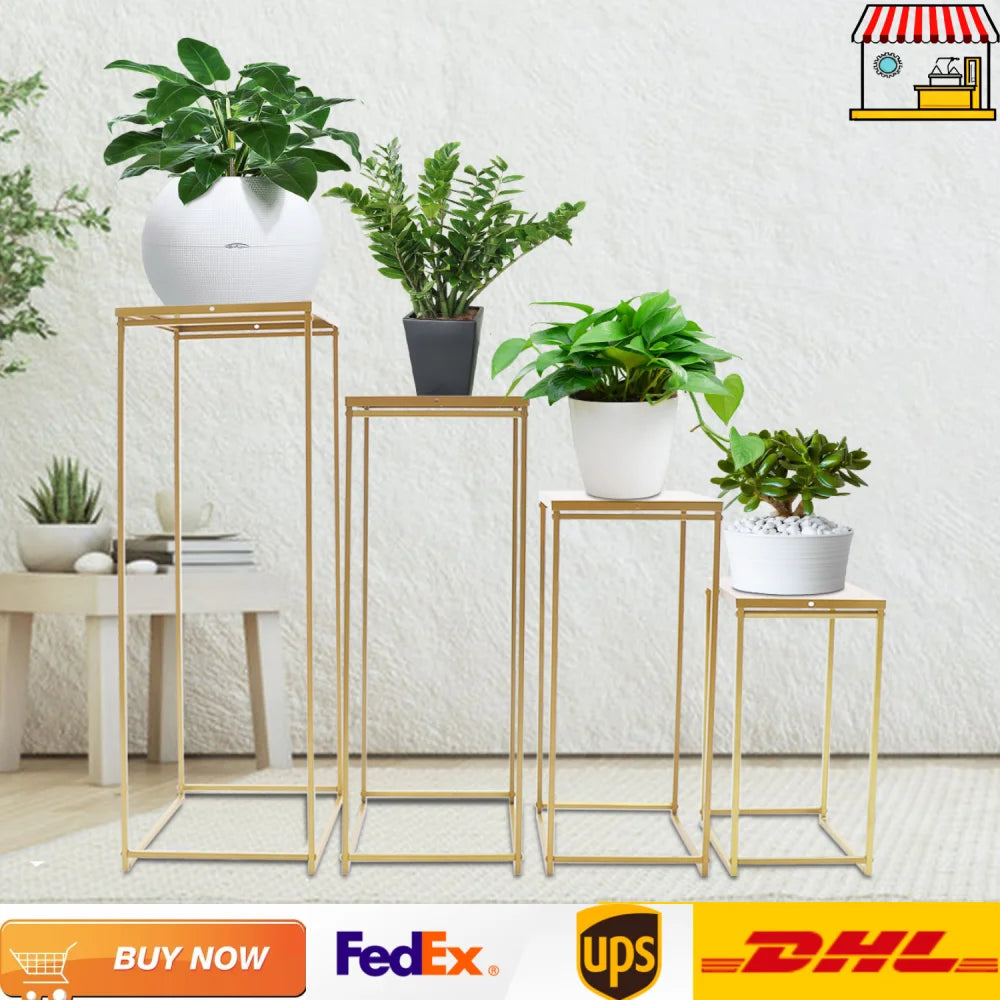 4 Piece Indoor Outdoor Metal Plant Stand Rack Centerpieces